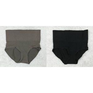 Nearly Nude Womens Shapewear Briefs Black Gray Opaque Solid‎ Lot Of 2  M/L New